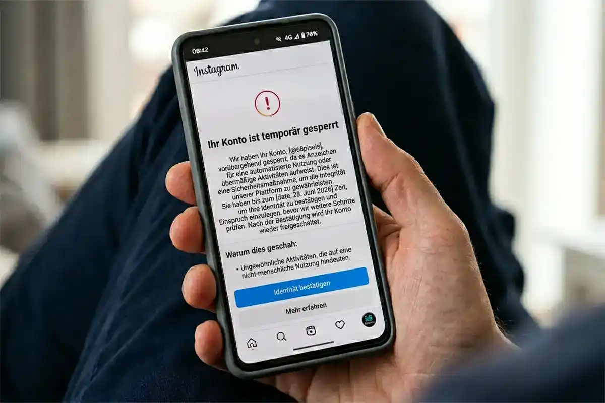 Instagram-Sperre wegen zu vieler Likes